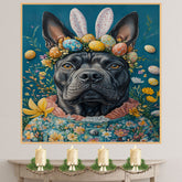Easter Bliss: Cane Corso Showcasing a Festive Spring Look on Premium Canvas Wrap, Framed Print, or Rolled Artwork